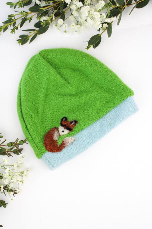 Sleeping Fox Cashmere Hat - Baby - BIG FRENCHIES