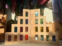 **Pre-order (Ships in 2-3 Weeks)**2-Piece Wooden Skyline Window Building Set – City Silhouette Blocks (Set Only) - BIG FRENCHIES