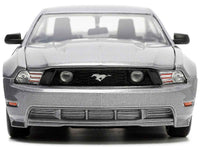 2010 Ford Mustang GT Gray Metallic with Flames "Ford Motor Company" "Bigtime Muscle" Series 1/24 Diecast Model Car by Jada