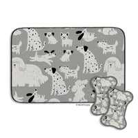 Gray & Black Dogs Bowl Mat & Scrubbie Set