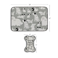 Gray & Black Dogs Bowl Mat & Scrubbie Set