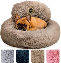 Medium Calming Dog Bed 30in Donut Plush Washable Bed Up to 45lbs