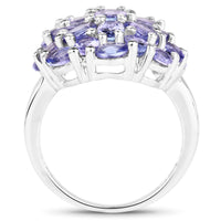 7.08 Carat Genuine Tanzanite .925 Sterling Silver Ring