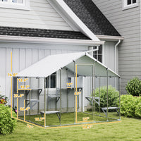 95" Extra Large Metal Outdoor Catio with Waterproof Cover, 2 Resting Boxes, 7 Jumping Platforms, for Multiple Cats
