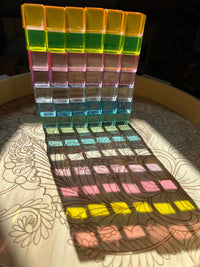 60 Pcs Crystal Clear High Transparency Lucite Cubes Set with Wooden Tray – Rainbow or Pastel Colors - BIG FRENCHIES