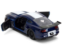 2016 Ford Mustang GT Dark Blue Metallic with White Stripe "F9" (2021) Movie "Fast & Furious" Series 1/32 Diecast Model Car by Jada
