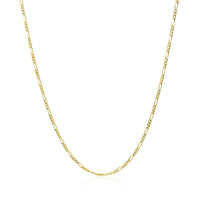 14k Yellow Gold Solid Figaro Chain 1.3mm