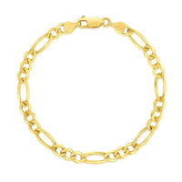 10k Yellow Gold Solid Figaro Bracelet (4.50 mm)