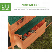 137" Wooden Chicken Coop for 4-6 Chickens, Backyard, Orange