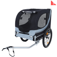 Large Folding Bike Trailer For Dogs 120LB Capacity All-Terrain Pet Carrier, Durable Steel Frame For Cycling, Jogging, Ca