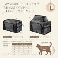 Expandable Pet Carrier Airline Approved Soft Sided Cat Dog Carrier