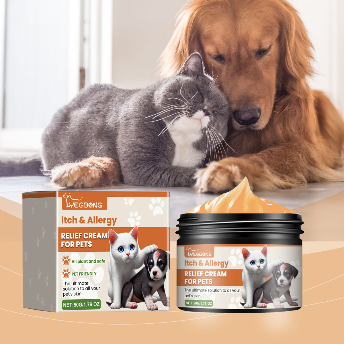 Pet Itch & Allergy Relief Cream, Soothing Skin For Dogs & Cats, Natural Herbal Extracts For Itch, Bites & Irritated Skin