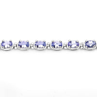 6.00 Carat Genuine Tanzanite .925 Sterling Silver Bracelet