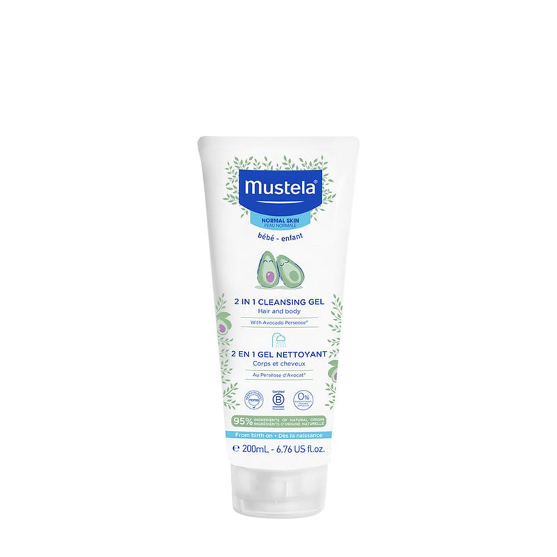Mustela 2-In-1 Cleansing Gel for Babies 200ml 6.76oz – Tear-Free, Gentle Baby Wash & Shampoo