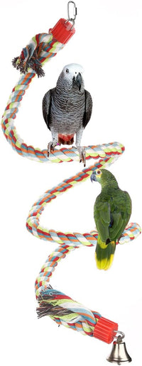 Bird Perch, Large Parrot Toys 63 Inch Climbing Rope Bungee Bird Toys - BIG FRENCHIES