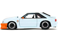 1989 Ford Mustang GT "Gulf Oil" Light Blue with Orange Stripe "Bigtime Muscle" Series 1/24 Diecast Model Car by Jada