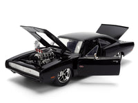 1970 Dodge Charger R/T Black "Furious 7" (2015) Movie "Fast & Furious" Series 1/24 Diecast Model Car by Jada