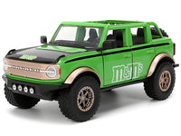 2021 Ford Bronco Green with Black Stripes and Green M&M's Diecast Figure "Hollywood Rides" Series 1/24 Diecast Model Car by Jada