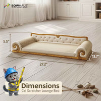 27.5" Cat Couch Scratcher Bed – Corrugated Cardboard Lounge Sofa for Indoor Cats
