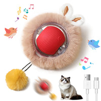 Interactive Toys Ball For Cats, Dog,Agile Moving Cat Ball ,Motion Activated Automatic Moving Ball With Lights,with Fluff