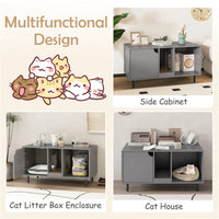 Gray Cat Litter Box Enclosure
