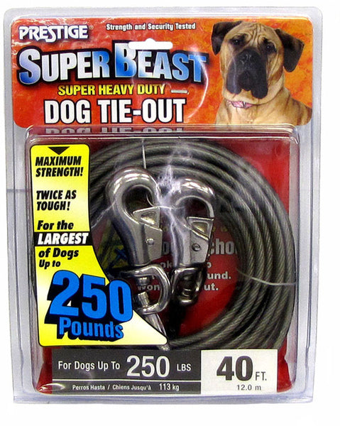 Dog Boss Pet Super Beast Xxl Twin-swivel Vinyl Coated Tie-outs 40ft Up 250lbs