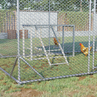 Chicken Activity Play with Swing Set for 3–4 Birds, Wooden Chicken Coop Accessory with Multiple Perches & Hen Ladder, Gr