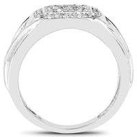 14K White Gold Plated 0.24 Carat Genuine White Diamond .925 Sterling Silver Ring
