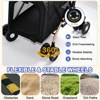 Double Pet Stroller for Dogs and Cats, Foldable Frame, 3-in-1 Convertible Carrier/Tote, Shockproof Wheels, Brake System,