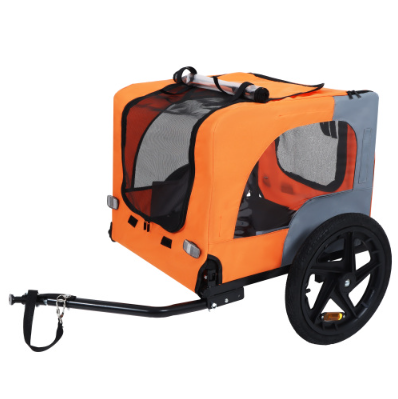 Utdoor Heavy Duty Collapsible Pet Bike Trailer With 16-Inch All Terrain Wheels & Universal Hitch Foldable Dog Cargo Carr