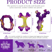 Tough Dog Toys For Aggressive Chewers 3 Pack, Indestructible Dog Toys For Large Dogs, Dog Chew Toys, Aggressive Chew Toy