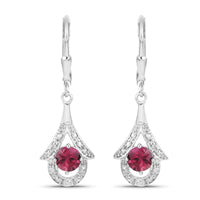 1.20 Carat Genuine Pink Tourmaline .925 Sterling Silver Earrings