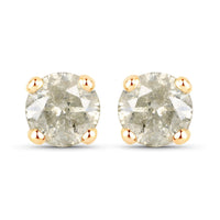 1.16 Carat Genuine LB Diamond 14K Yellow Gold Earrings