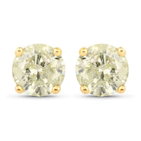 1.12 Carat Genuine LB Diamond 14K Yellow Gold Earrings