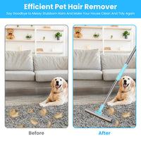 1Pc Pet Hair Removal Rake With 54.33in Adjustable Telescopic Rod Multi-Fabric Dog Cat Hair Scraper Lint Shaver For Carpe