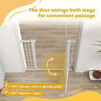 Dog Gate, Walk Through Pet Gate w/ Small Pet Door, Auto Close, for Doorways, House, Stair, 30"-41" W x 38" H