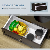 Large Elevated Dog Bowls with Storage Drawer Containing 11L Capacity, Raised Dog Bowl Stand Pet Food Bowl Dog Feeding St