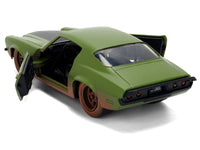 Dom's 1973 Chevrolet Camaro "F-Bomb" Matt Green (Dirty Version) with Black Hood Stripe "Fast & Furious" (2009) Movie "Fast & Furious 25 Years" Series 1/32 Diecast Model Car by Jada