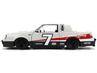 1987 Buick Grand National #7 "Buick Racing" Matt Silver Metallic with Red and Black Stripes "Bigtime Muscle" Series 1/24 Diecast Model by Jada