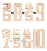32 Pcs Wooden Math Number Building Blocks Set with Tray - BIG FRENCHIES