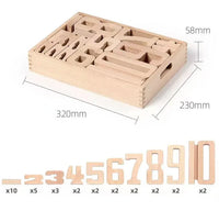 32 Pcs Wooden Math Number Building Blocks Set with Tray - BIG FRENCHIES