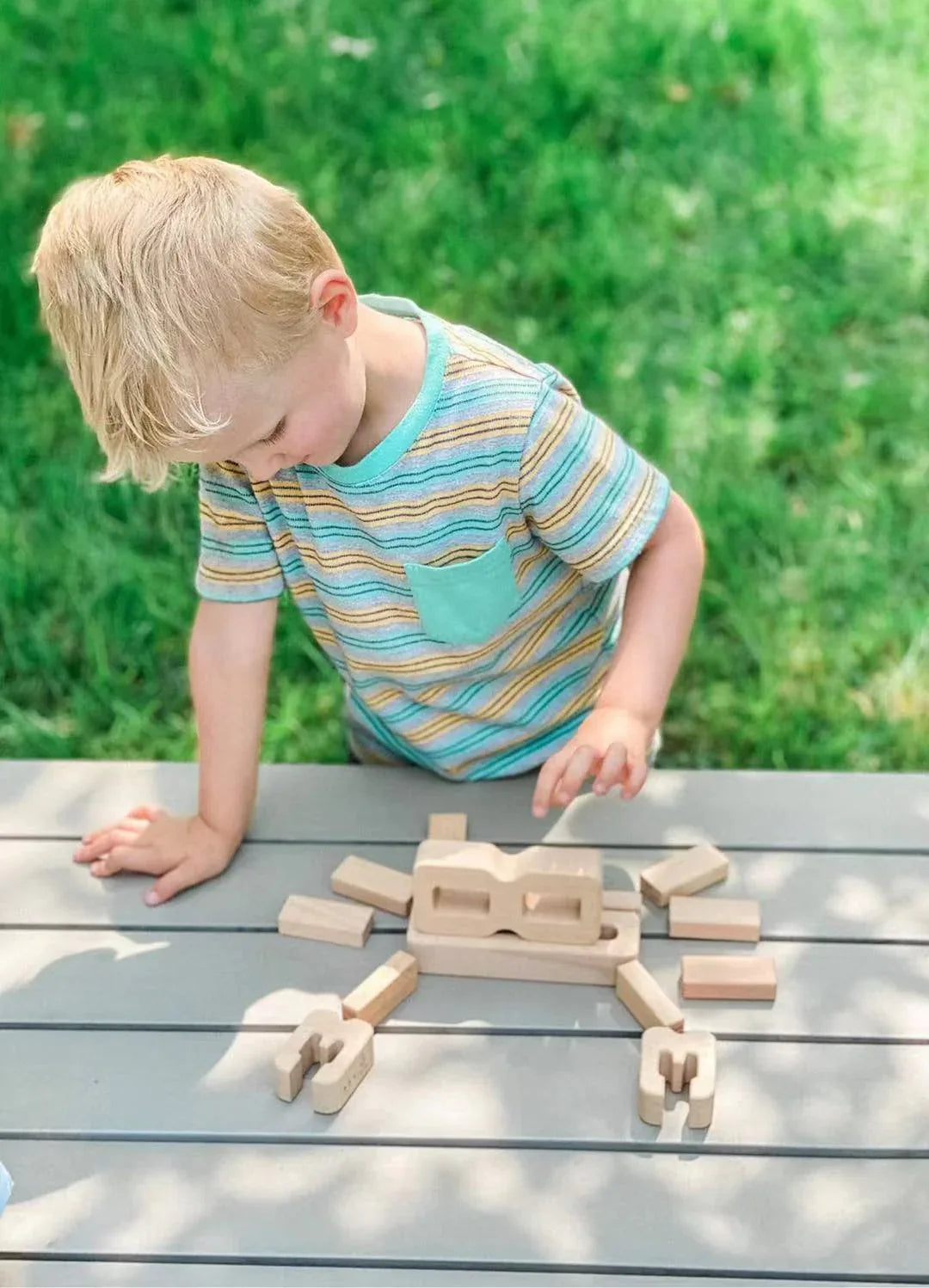 32 Pcs Wooden Math Number Building Blocks Set with Tray - BIG FRENCHIES