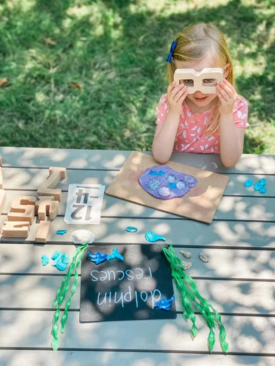 32 Pcs Wooden Math Number Building Blocks Set with Tray - BIG FRENCHIES