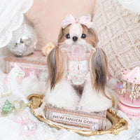 Luxury Japanese design Dog dress chiffon little bow floral