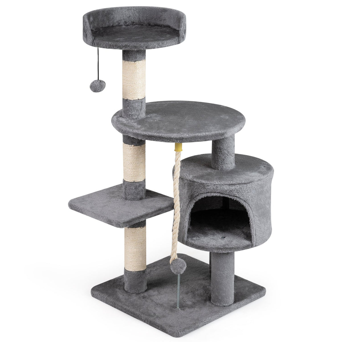 36 Inch Tall Kitten Tower with Condo and Plush Perch