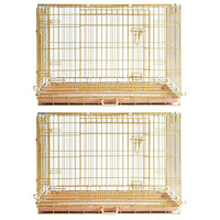 24-42" Collapsible Copper Gold Dog Crate GLD24-42