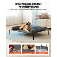 Elevated Dog Bed For Large Dogs XL, Raised Dog Bed Cot With Washable Pillow, Indoor & Outdoor Cooling Dog Bed Hammock, H