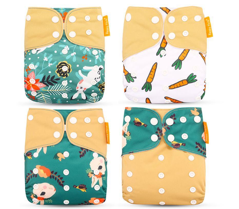 4pcs/set Washable Eco-Friendly Cloth Diaper Cover Adjustable Nappy Cloth Diapers Cloth Nappy For Baby Boys and Grils Baby - BIG FRENCHIES