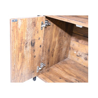 Rustic Brown Wooden Cat Litter Box Enclosure, Spacious Hidden Cat Litter Box with Scratching Mat Furniture for Bedroom, 
