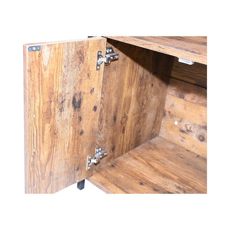 Rustic Brown Wooden Cat Litter Box Enclosure, Spacious Hidden Cat Litter Box with Scratching Mat Furniture for Bedroom, 